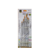 Yipinxuan Paint Brush set Round shape Transparent handle 6Pcs